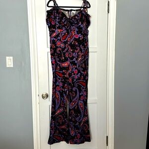 NWT WeWoreWhat DANIELLE BERNSTEIN l Paisley-Print Ruched Jumpsuit 16
